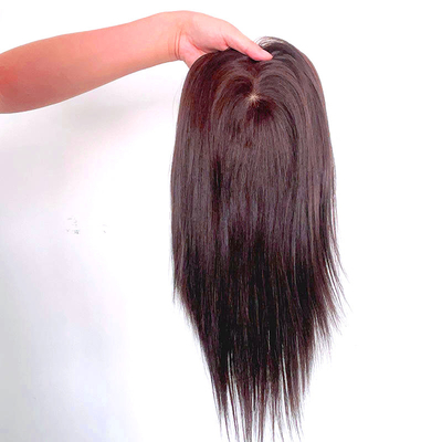 Toppers de cheveux humains à base de soie Toppers de cheveux droits de dentelle Toupee pour femmes vierges