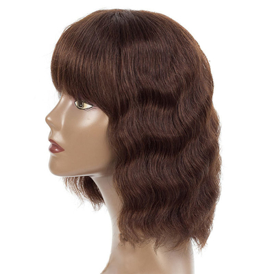 250g-450g Brésilienne cheveux humains perruque en vrac Virgin Remy Machine faite courte Bob Perruques avec des fournisseurs de bangs