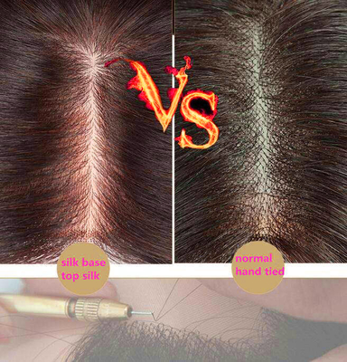 Toppers de cheveux humains à base de soie Toppers de cheveux droits de dentelle Toupee pour femmes vierges