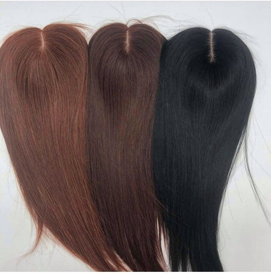 Toppers de cheveux humains à base de soie Toppers de cheveux droits de dentelle Toupee pour femmes vierges