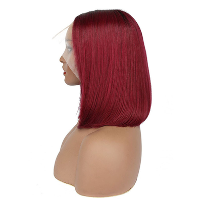 100% cheveux humains courts bouclés Bob droit Pixie dentelle avant Perruque en T-partie tissus brésiliens