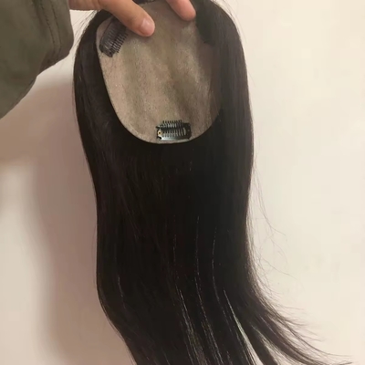 Topper de cheveux humains 100% pour femmes Toupee à base de soie naturelle en style hétéro