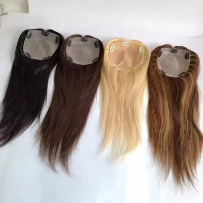 Topper de cheveux humains 100% pour femmes Toupee à base de soie naturelle en style hétéro