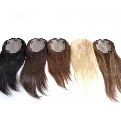 Topper de cheveux humains 100% pour femmes Toupee à base de soie naturelle en style hétéro