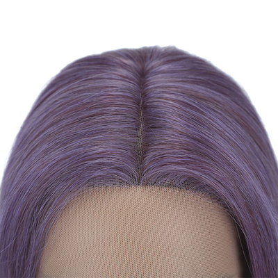 Couleur violette fumée courte bob perruque droite HD dentelle cheveux humains frontaux pour les femmes noires