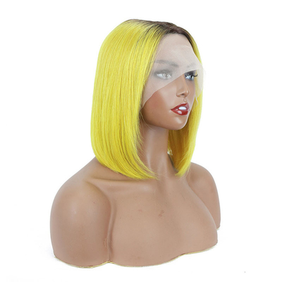 Vierge crue transparente HD dentelle Frontale cheveux humains Perruque 100% Bob Perruque Remy Cheveux 250g-450g