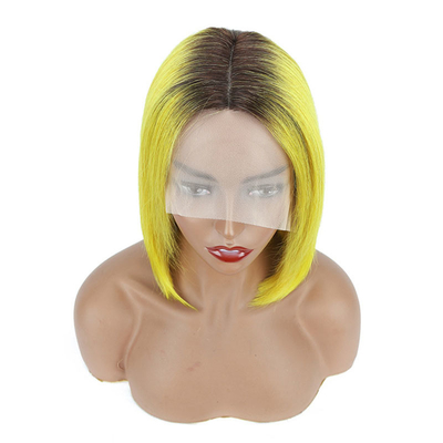 Vierge crue transparente HD dentelle Frontale cheveux humains Perruque 100% Bob Perruque Remy Cheveux 250g-450g