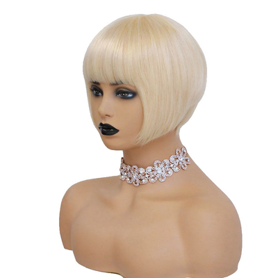 Perruques de dentelle 613 de couleur blonde péruvienne courte bob Perruques de cheveux humains pour femmes noires