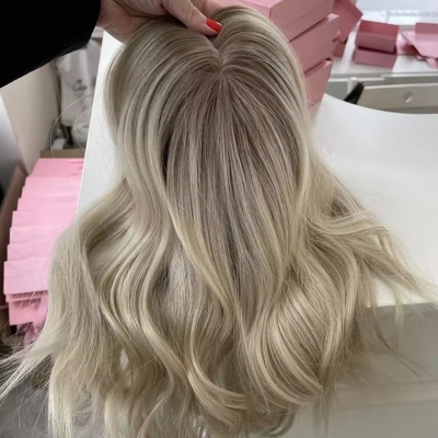 8-22 pouces de longueur de cheveux humains Topper avec 120% Toupee Densité OEM soie