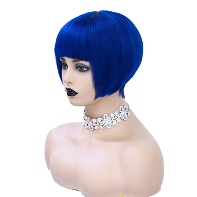 Matériau de base en dentelle suisse Remy Hair Virgin Silky Short Bob Cut Perruques pour femmes avec 1