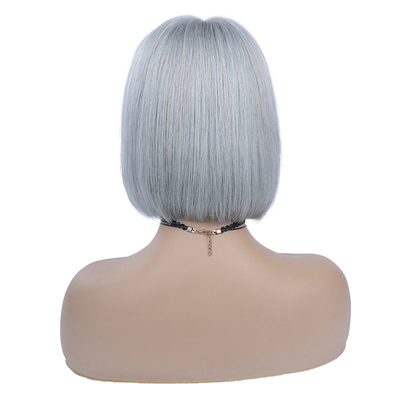Couleur verte cheveux humains brésiliens courts bob perruques 10 pouces avec cheveux de bébé et HD dentelle frontale