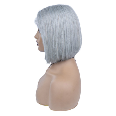Couleur verte cheveux humains brésiliens courts bob perruques 10 pouces avec cheveux de bébé et HD dentelle frontale
