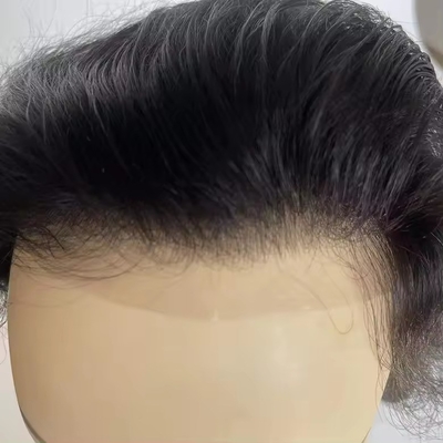 Toupee à peau fine pour hommes Cheveux européens avec cuticule complète Cheveux alignés