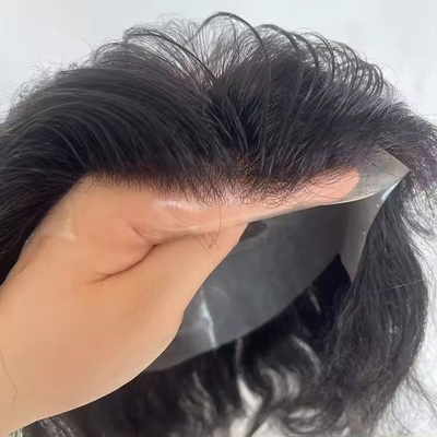 Toupee à peau fine pour hommes Cheveux européens avec cuticule complète Cheveux alignés