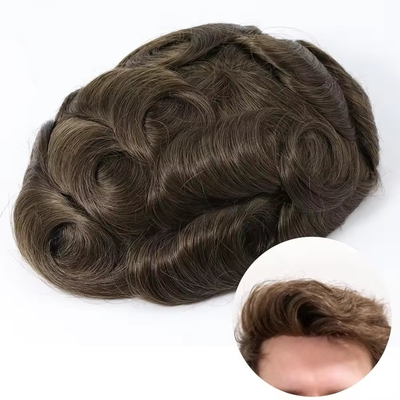 Toupee à peau fine pour hommes Cheveux européens avec cuticule complète Cheveux alignés