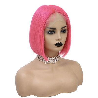 Des perruques à l'avant en dentelle droite de 10 pouces 250g-450g en forme de T. Cheveux humains vierges avec cheveux de bébé