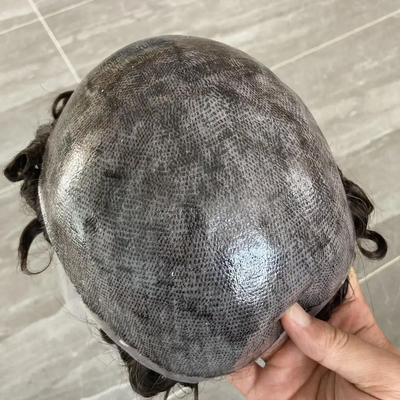 Coupe complète 100% coupe vierge coiffure alignée Afro Toupee pour hommes noirs