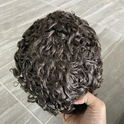 Coupe complète 100% coupe vierge coiffure alignée Afro Toupee pour hommes noirs