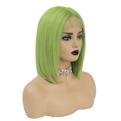 100% cheveux humains brésiliens HD dentelle frontale 8A 10A 12A courte bob vert perruque avec dentelle suisse