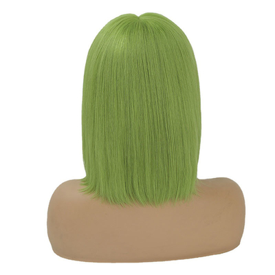 100% cheveux humains brésiliens HD dentelle frontale 8A 10A 12A courte bob vert perruque avec dentelle suisse