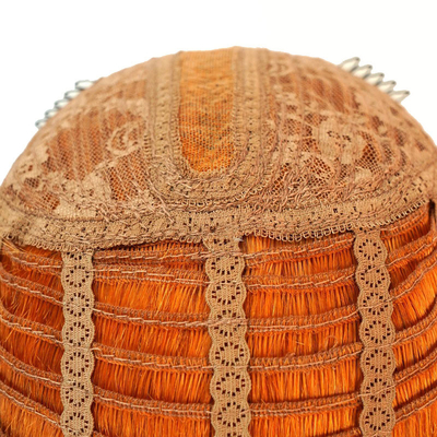 Lace transparente 150% densité Remy Hair Highlight Orange Bob droit Perruques avec poils de bébé