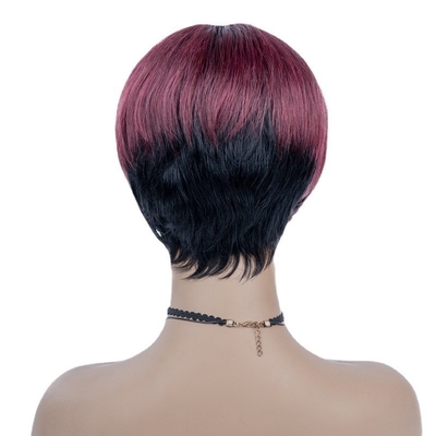 6 pouces d'été en HD Suisse dentelle vierge brune Cheveux humains soyeux droits courts Perruque Pixie coupé Perruques pour les femmes noires