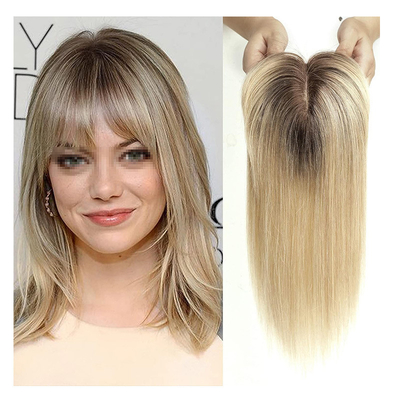 Clip de base en soie en haut 14 pouces 150% Densité naturelle Noir/brun foncé/brun mocca