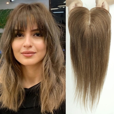 Clip de base en soie en haut 14 pouces 150% Densité naturelle Noir/brun foncé/brun mocca