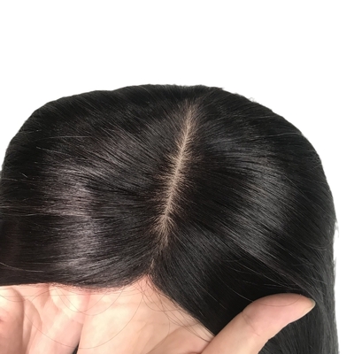 18 pouces européen naturel réel partie libre base en soie cheveux humains clip en haut pour les femmes