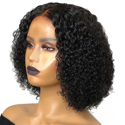 Cheveux Remy 180% Densité Afro Kinky Bouclée 4*4/13*4/13*6 dentelle Frontale BOB Perruques pour femmes noires 250g-450g