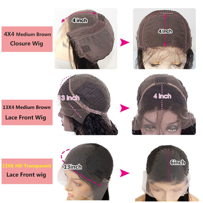 Cheveux Remy 180% Densité Afro Kinky Bouclée 4*4/13*4/13*6 dentelle Frontale BOB Perruques pour femmes noires 250g-450g
