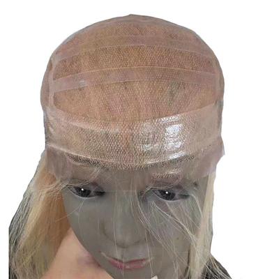 16-24 pouces 613 Blonde Hand Tied PU Silicium Perruques médicales pour les femmes blanches 100% cheveux humains