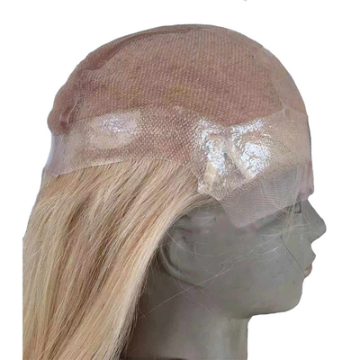 16-24 pouces 613 Blonde Hand Tied PU Silicium Perruques médicales pour les femmes blanches 100% cheveux humains