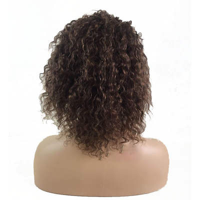 Perruque à cheveux humains bouclés 100% brésilienne en haute définition, en laiton suisse, en soie, tout fait à la main.