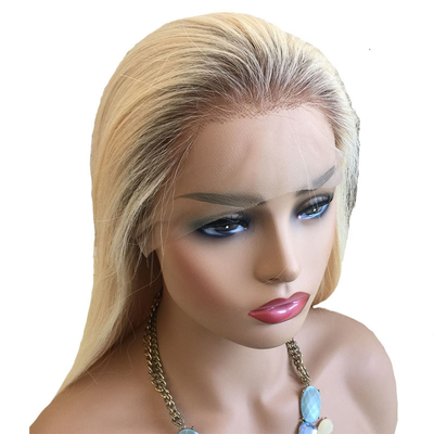 Légère et brillante 613 Blonde Ombre Highlight Cheveux humains Perruque à la main pour les femmes européennes