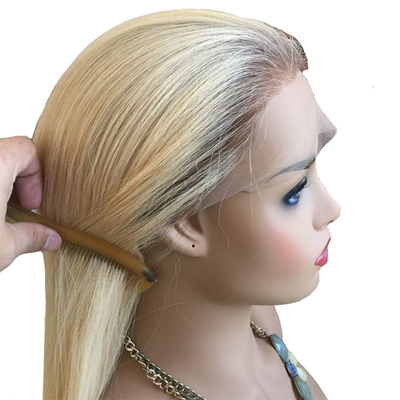 Légère et brillante 613 Blonde Ombre Highlight Cheveux humains Perruque à la main pour les femmes européennes