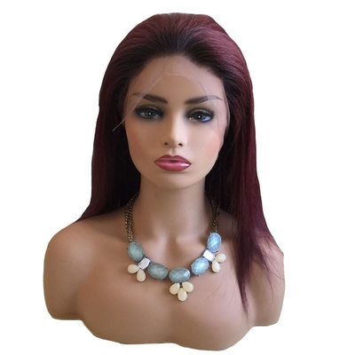 100% cheveux humains Brésilien 99J Ombre Full Lace Perruque Suisse 360 Lace Front 10-24 pouces Transparent HD