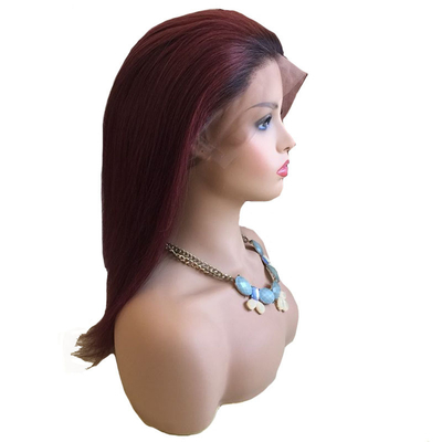 100% cheveux humains Brésilien 99J Ombre Full Lace Perruque Suisse 360 Lace Front 10-24 pouces Transparent HD