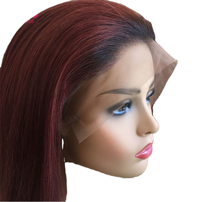 100% cheveux humains Brésilien 99J Ombre Full Lace Perruque Suisse 360 Lace Front 10-24 pouces Transparent HD