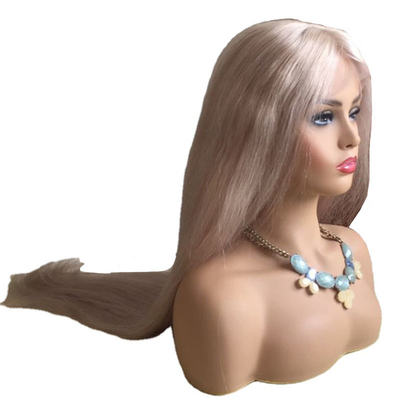 10-24 pouces Cheveux humains bruts Blonde Full Lace 360 Perruque Tissée à la main Un donneur Couleur claire 613