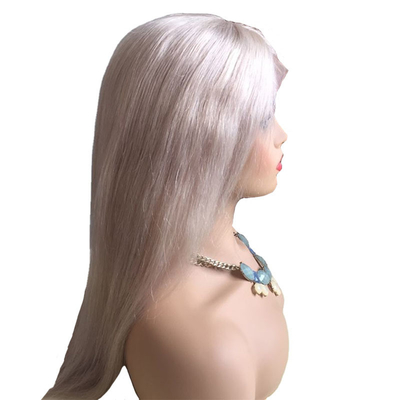 10-24 pouces Cheveux humains bruts Blonde Full Lace 360 Perruque Tissée à la main Un donneur Couleur claire 613