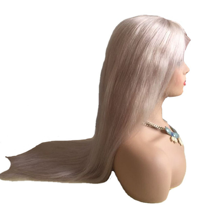 10-24 pouces Cheveux humains bruts Blonde Full Lace 360 Perruque Tissée à la main Un donneur Couleur claire 613