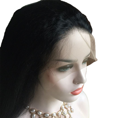 100% cheveux humains BSM réductions 360 cuticule de dentelle complète alignée italienne Yaki perruque droite