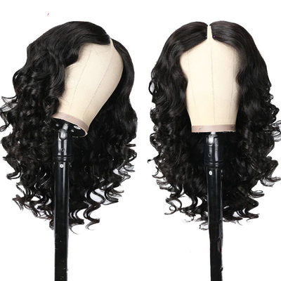 Aucune Perruque en dentelle V Partie de cheveux cambodgiens Perruque corps vague Cheveux humains crus Pas de sortie sans colle