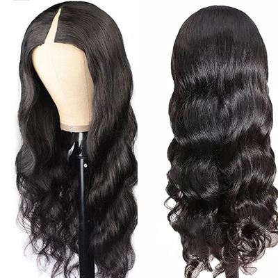 Aucune Perruque en dentelle V Partie de cheveux cambodgiens Perruque corps vague Cheveux humains crus Pas de sortie sans colle