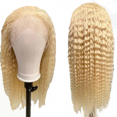 Cheveux de qualité Remy Cheveux italiens Longs bouclés Transparent dentelle Front 613 Blonde Cheveux humains Perruques