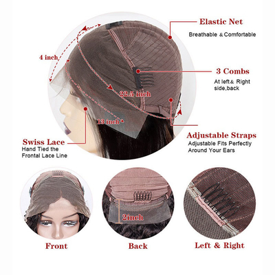 13x4 HD Perruques frontales en dentelle à cuticule complète Perouvian Body Wave Perruques de cheveux humains 12-30 pouces