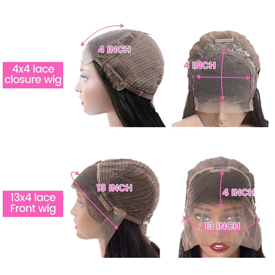 Courte longueur Marron clair dentelle avant Cheveux humains Océan Corps vague Bob Perruque pour femmes noires