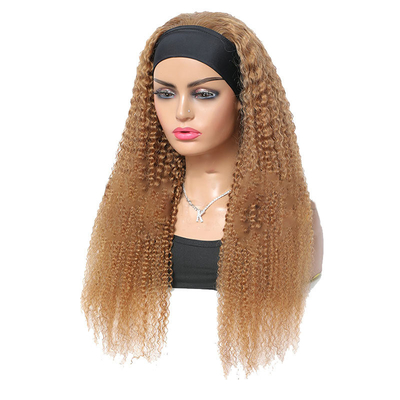 Véritable chevelure humaine Jerry bouclée demi-perruque avec bandeau pour les filles afro coiffure 10-30 pouces