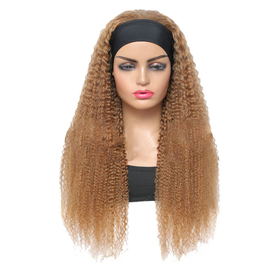 Véritable chevelure humaine Jerry bouclée demi-perruque avec bandeau pour les filles afro coiffure 10-30 pouces
